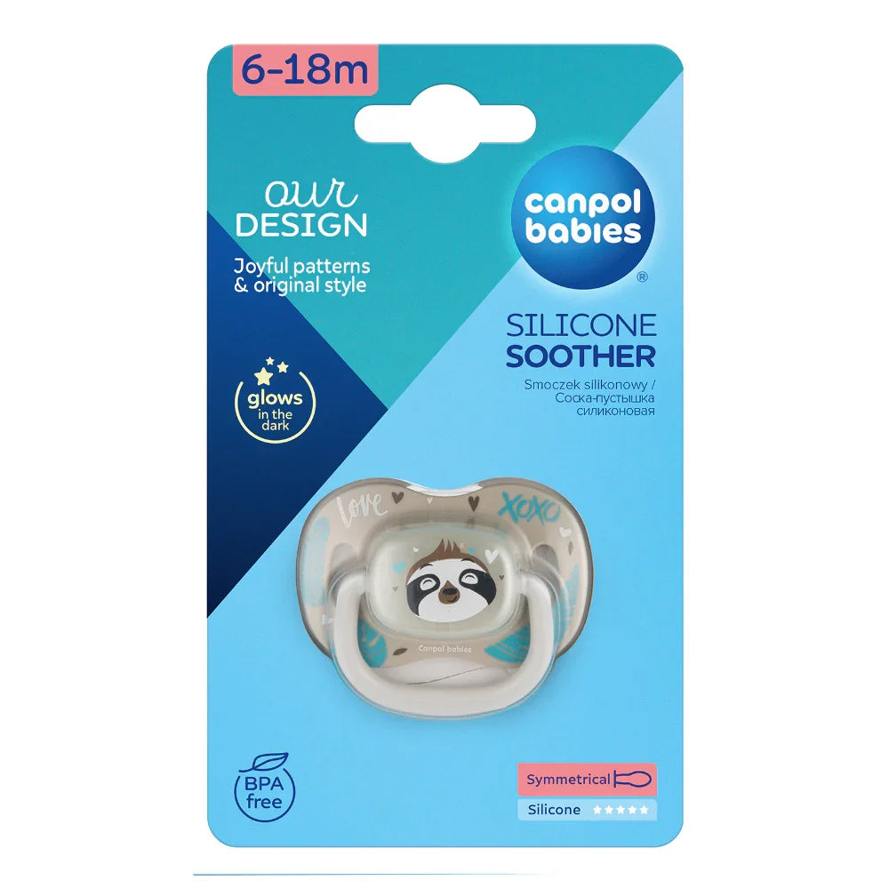 Canpol Babies Silicone Symmetrical Soother 6-18m - Sleepy Sloth - Baby Essentials