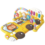 School Bus Baby Fitness Piano and Activity Gym Play Mat – Yellow