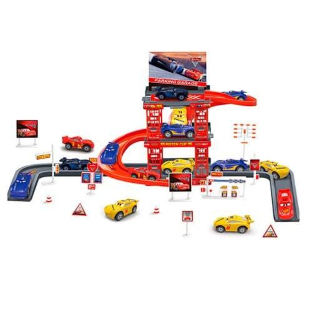 "Cars" Parking Garage and Racing Track Toy Set – 42 Pcs