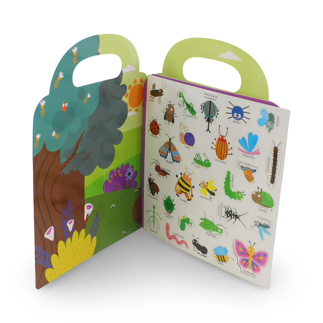 Reusable Magnetic Stickers Book – Insects 30 Pcs