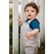 Baby Boys Linen & Cotton 2-Piece Mini Gentleman Romper (Salopet + T-Shirt)