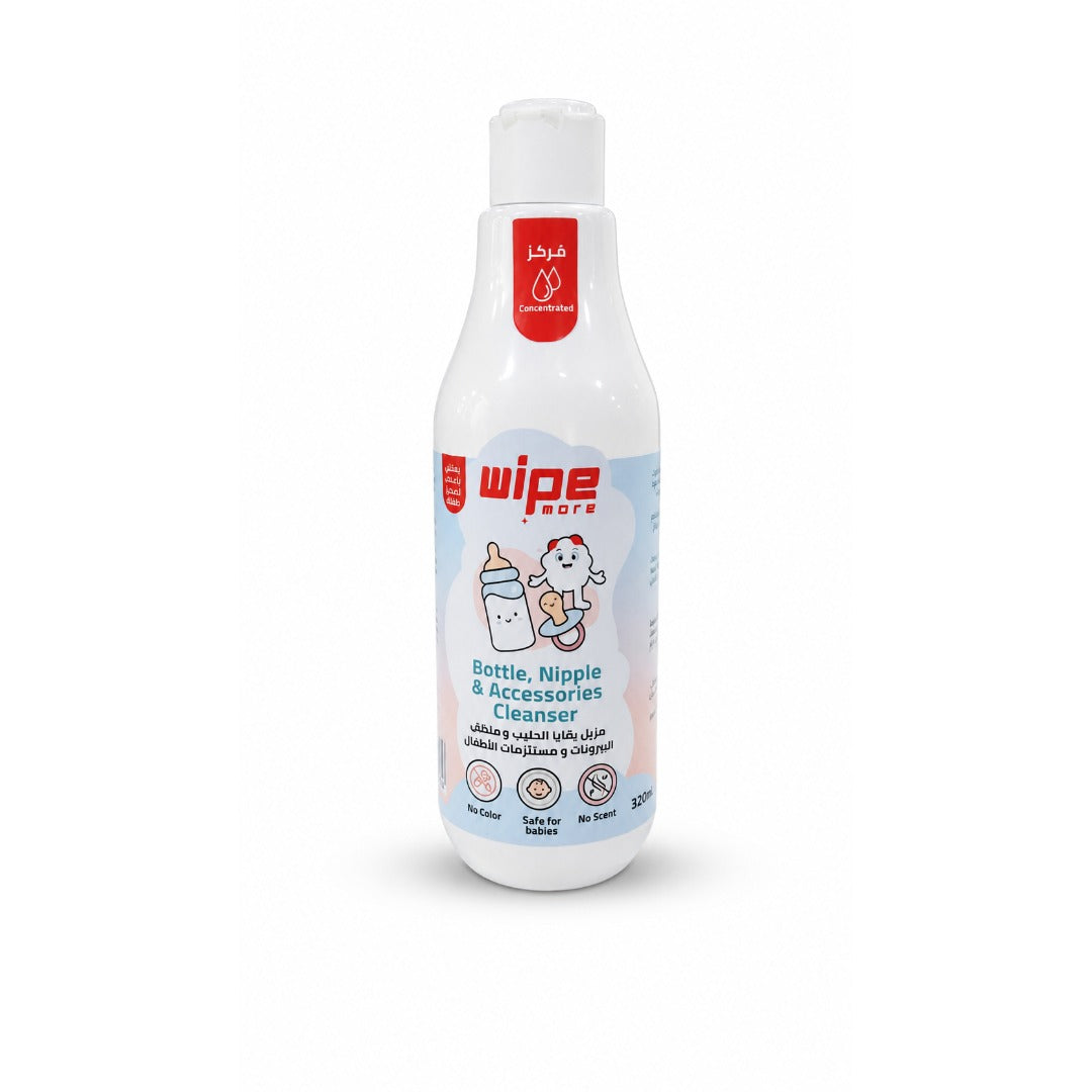 Wipe More Baby Bottle & Nipple Cleaner Liquid – 320ml - Baby Essentials