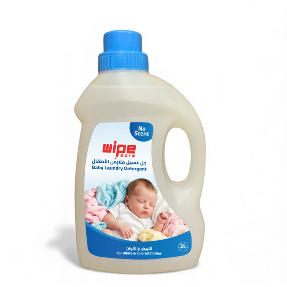 Wipe More Baby Laundry Detergent For White & Colored Clothes – 2L (Odorless)