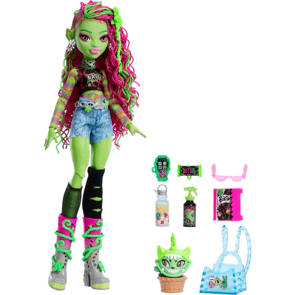 Mattel Monster High Venus Mcflytrap Fashion Doll – Pet Chewlian and Accessories