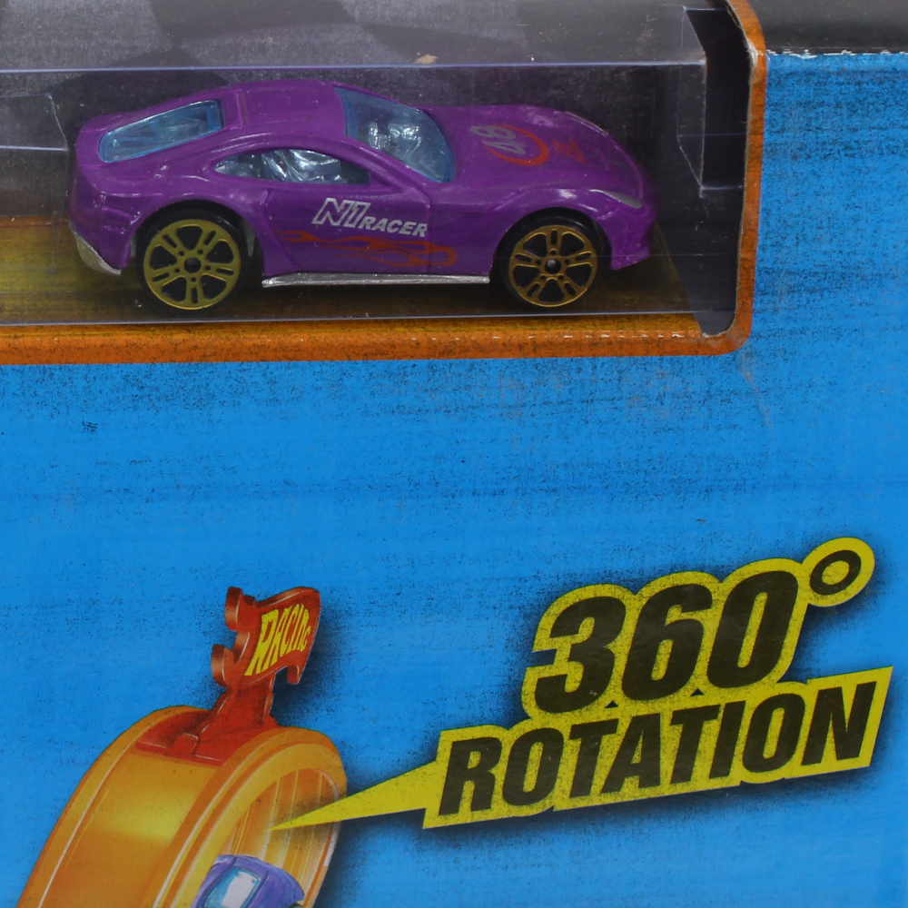 Alloy Sports Car Track Ring Speedway Racetrack Set with 2 Alloy Cars