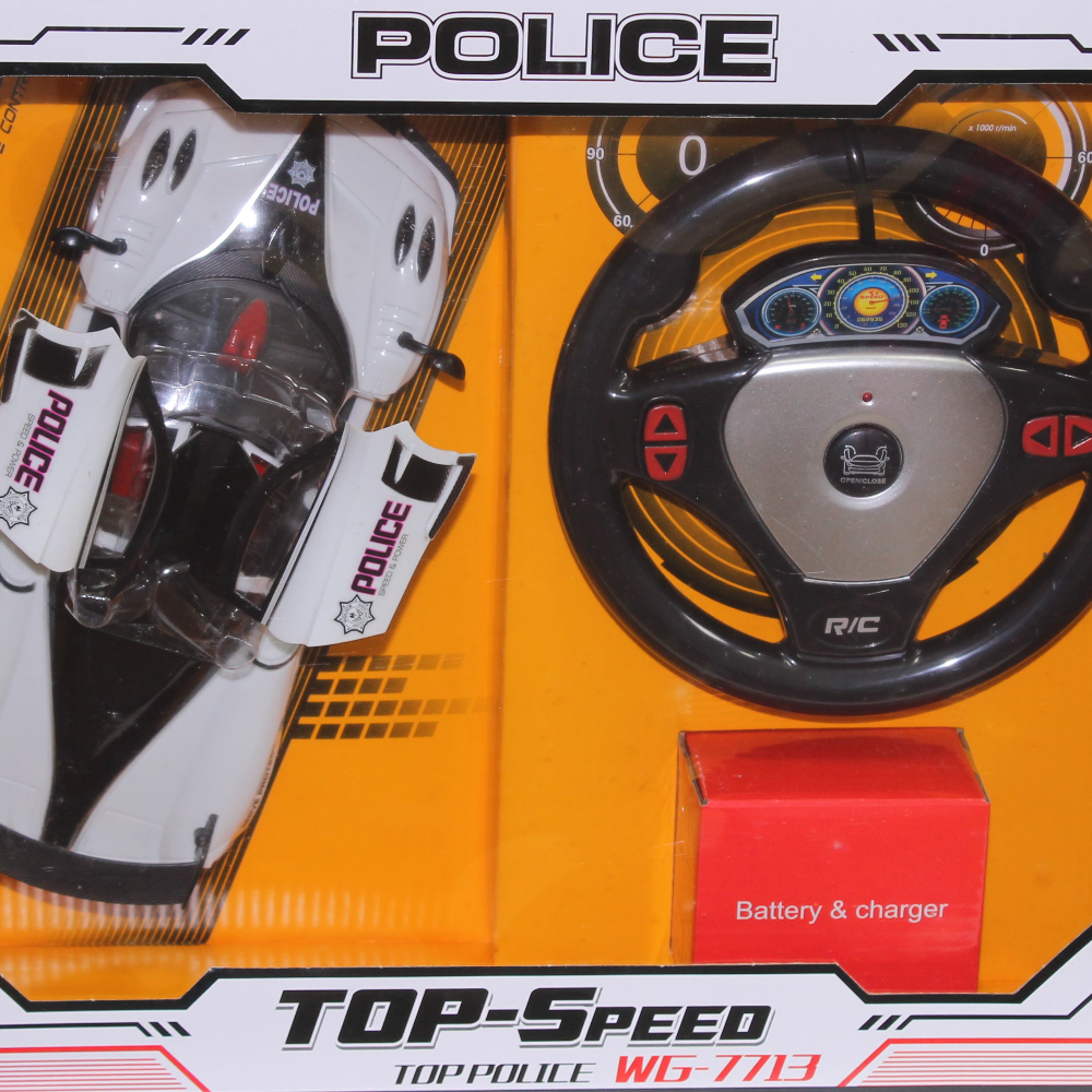 Remote Control Police Car - White