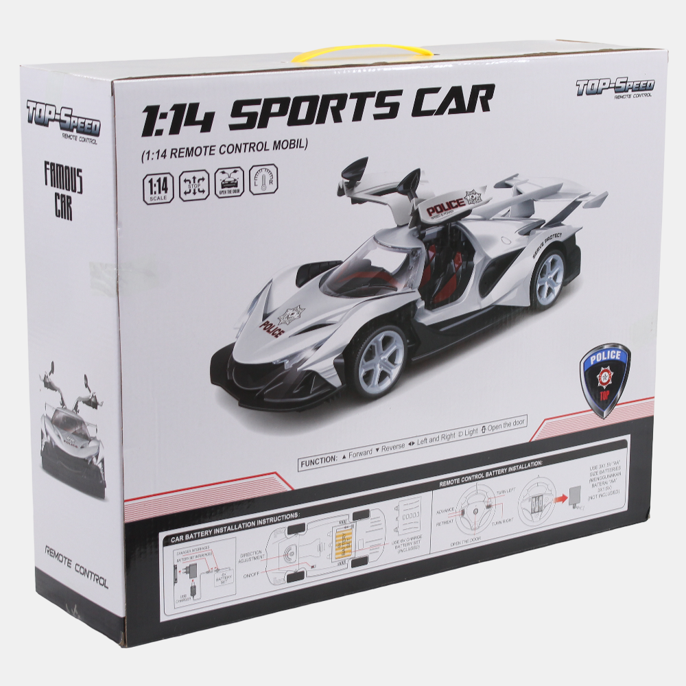 Remote Control Police Car - White