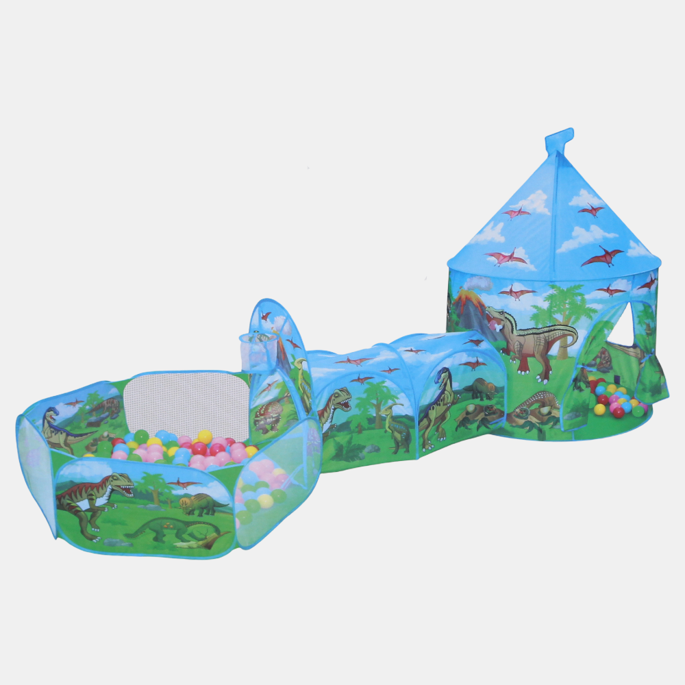 Cartoon Dinosaur Three-in-One Tent (With Pitched Tip Tent)