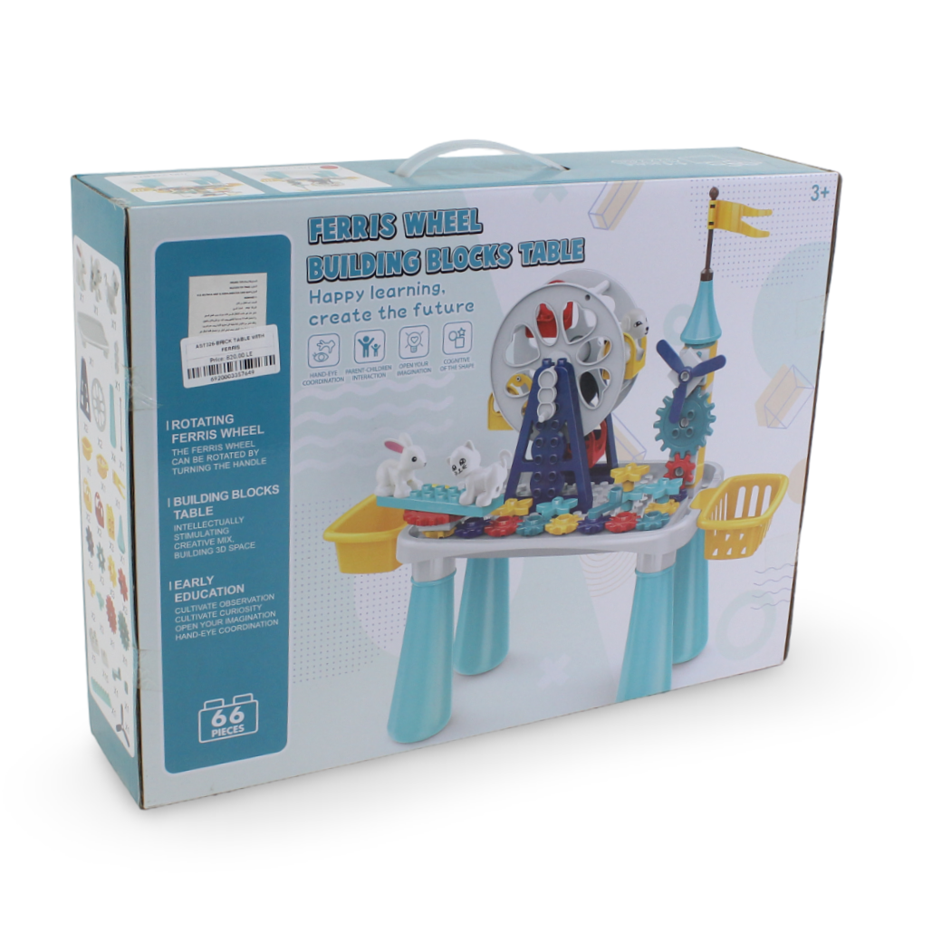 Ferris Wheel Building Blocks Table Playset – 66 Pcs