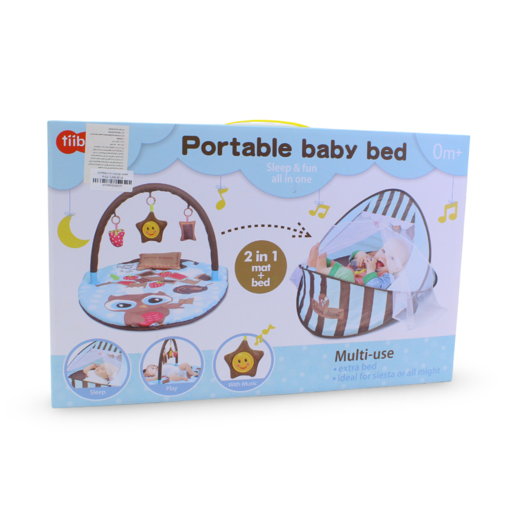 Tiibaby 2-in-1 Portable Baby Cot and Playmat