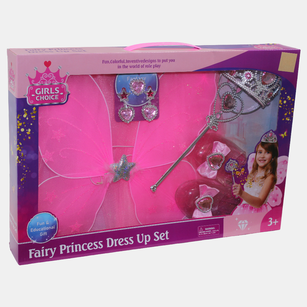 Fairy Princess Dress-Up Set with Accessories – Pink