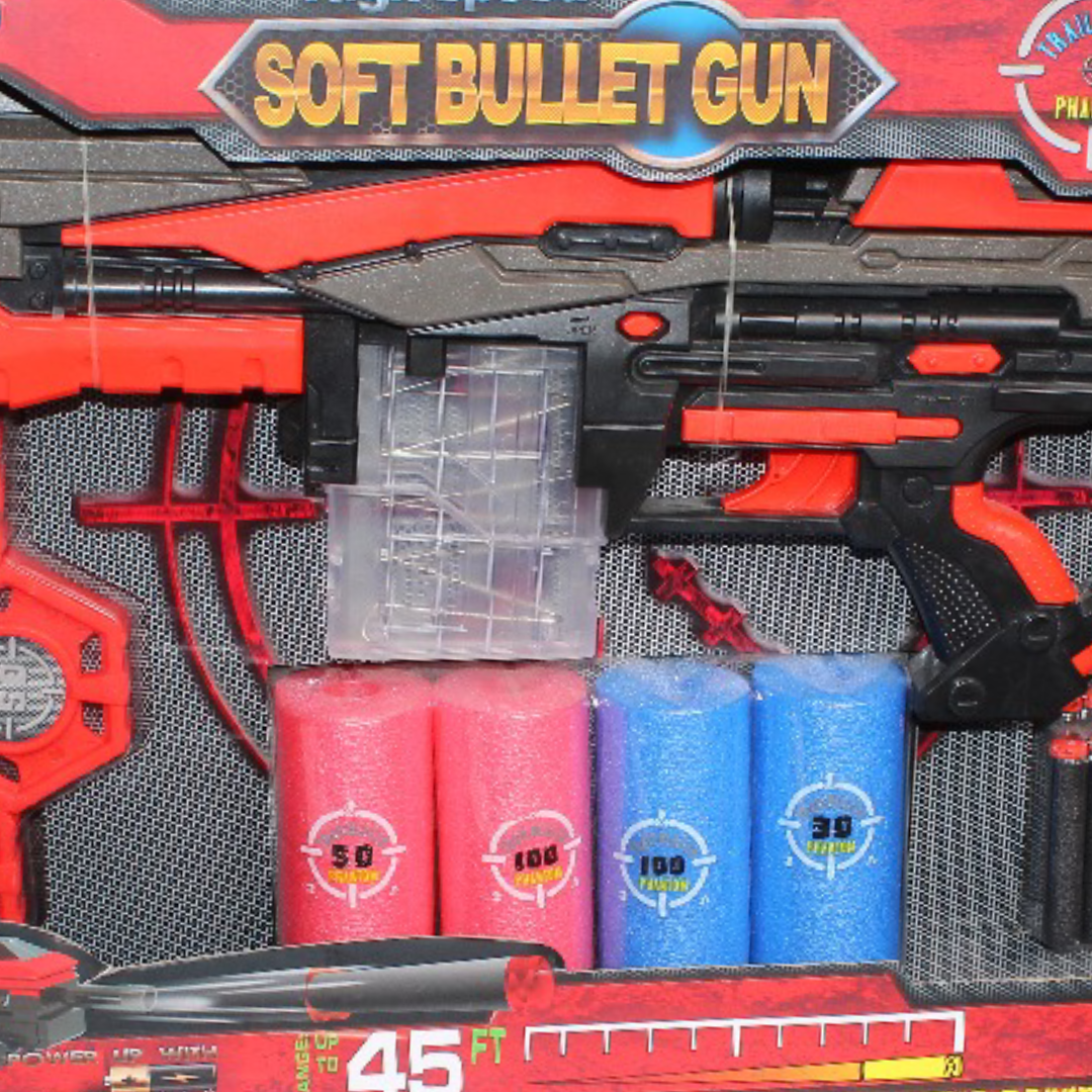 High Speed Soft Bullet Gun – with 14 Soft Bullets