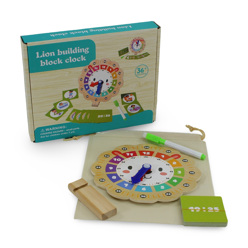 Lion Building Block Clock - Toys - OKO