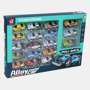 Set of 18 Metal Racing Cars – Pull-Back Feature