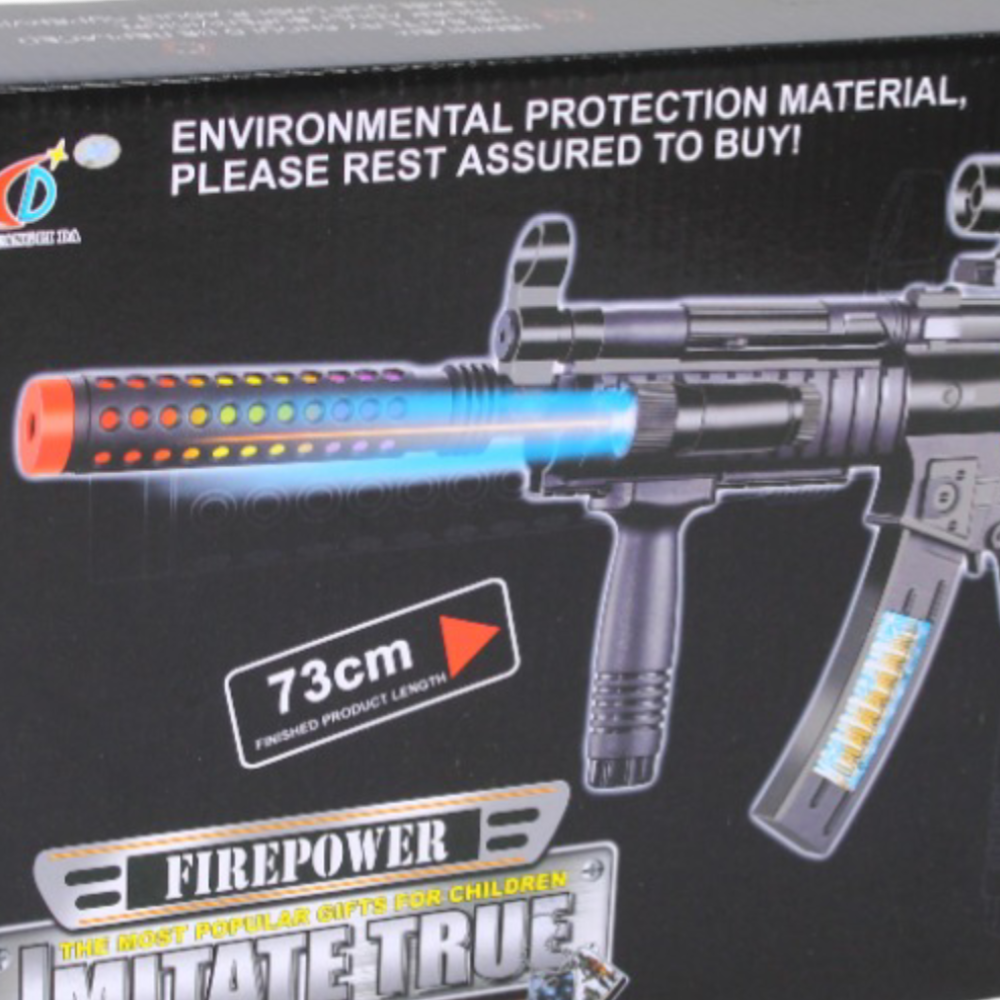 Light-Up Combat Machine Rifle – Battery-Operated Toy Gun with Sound & Rapid Fire Action
