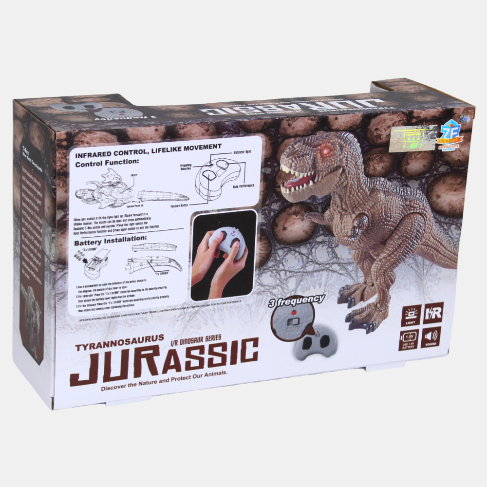 Remote Controlled Tyrannosaurus Rex Dinosaur Toy – Brown