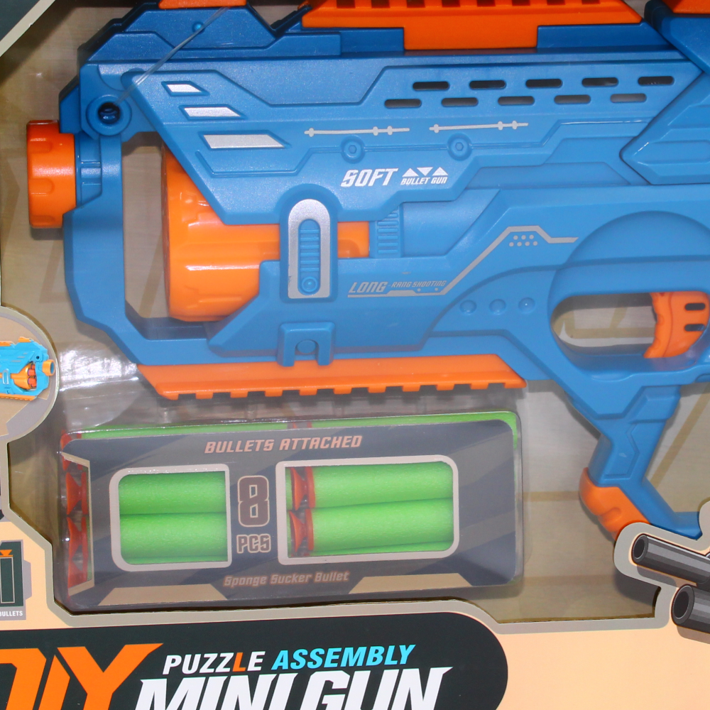 Puzzle Assembly Soft Bullet Gun – Safe & Fun Toy for Kids (Baby Blue)