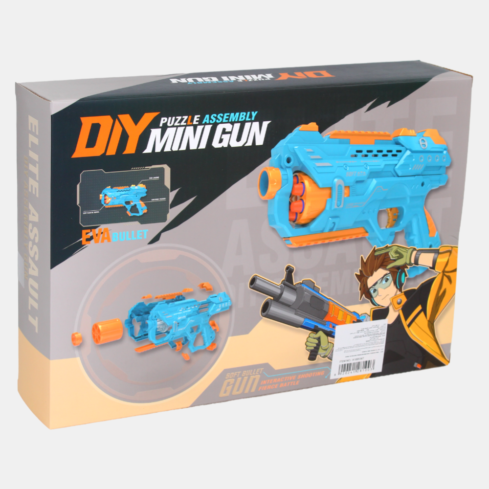 Puzzle Assembly Soft Bullet Gun – Safe & Fun Toy for Kids (Baby Blue)