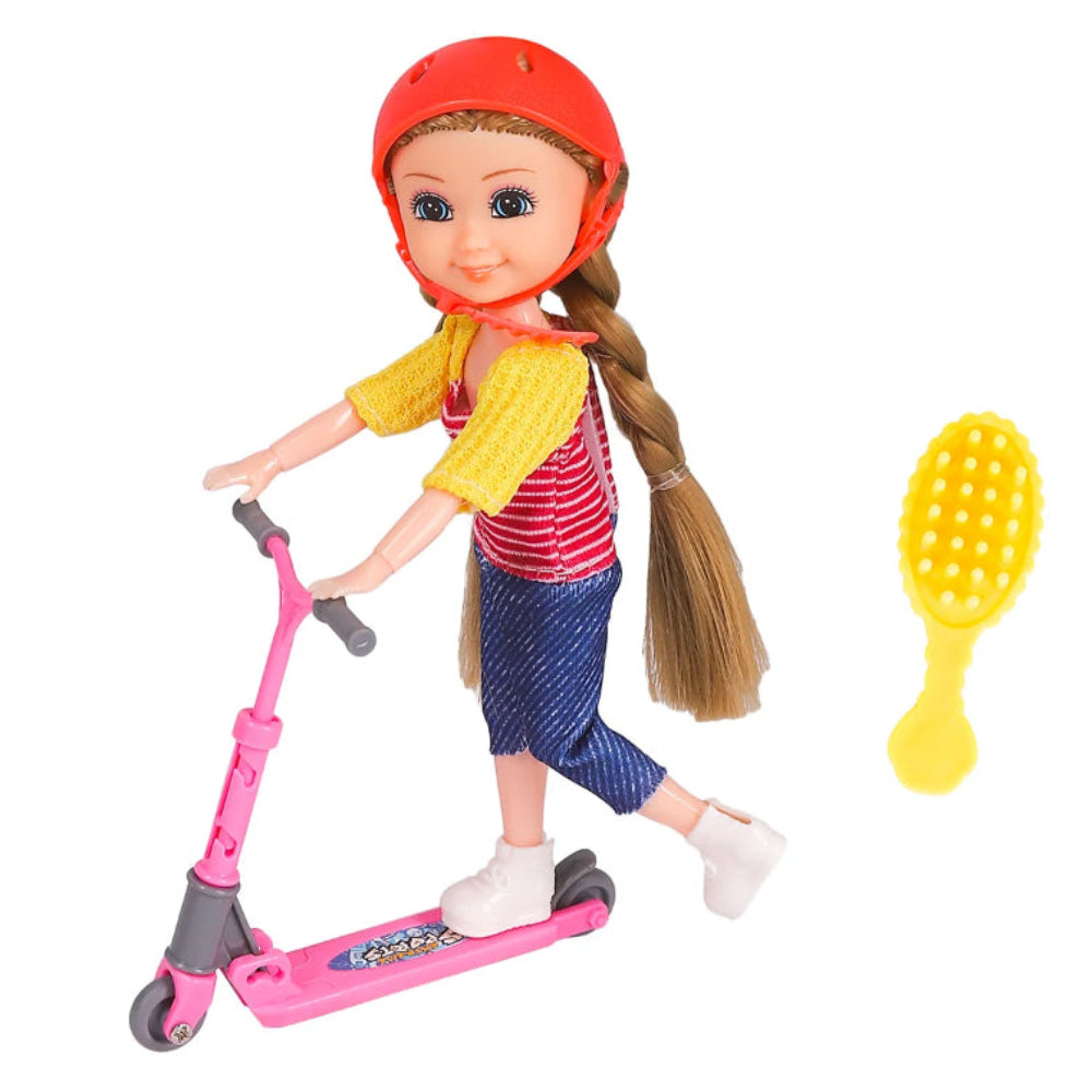 Nini Love Sports Doll with Scooter and Hairbrush Playset