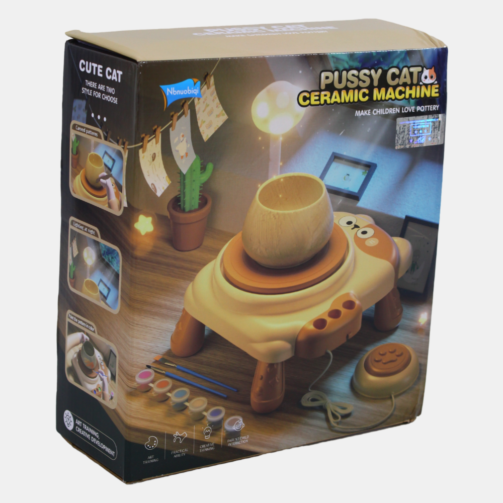 Pussy Cat Ceramic Machine – Mini Pottery Wheel & Sculpting Set