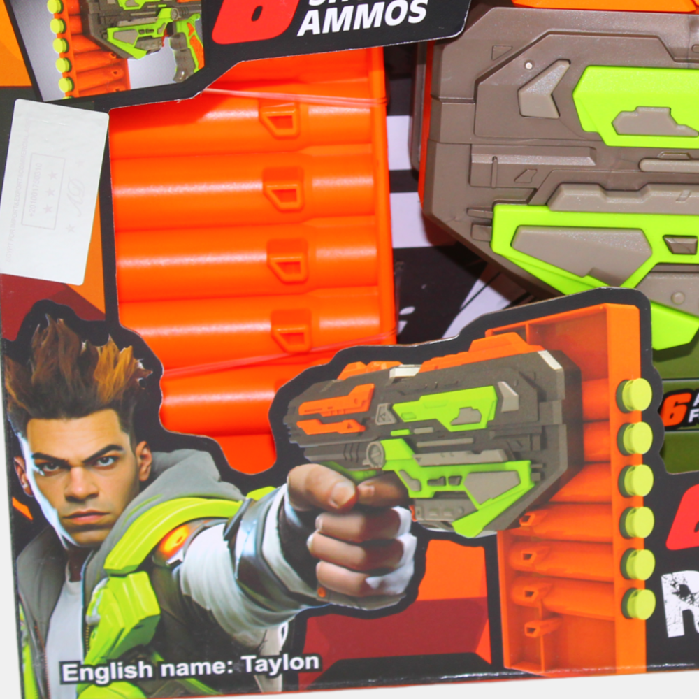 Children's Blaster Toy – Manual with 6 Soft Bullets