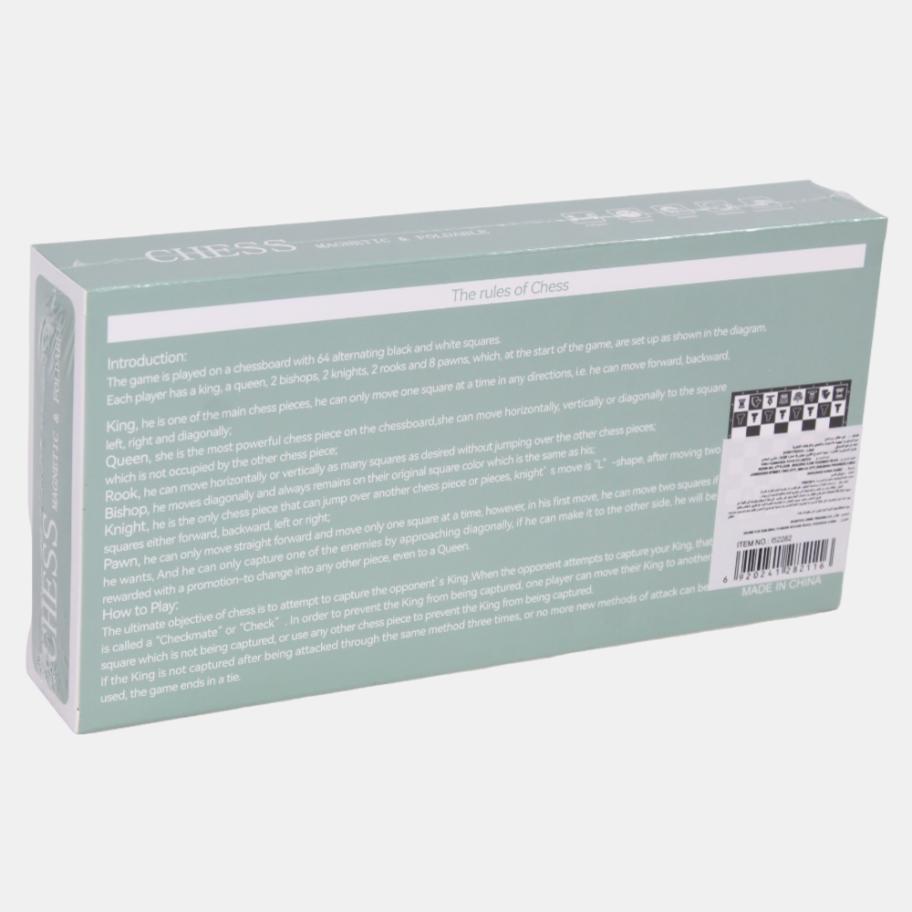 International Chess Set – Magnetic Gold & Silver Pieces with Black and White Board