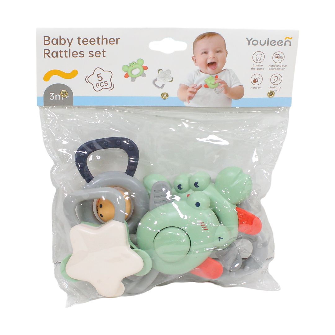 Youleen Baby Teether Rattles Set – 5 Pcs