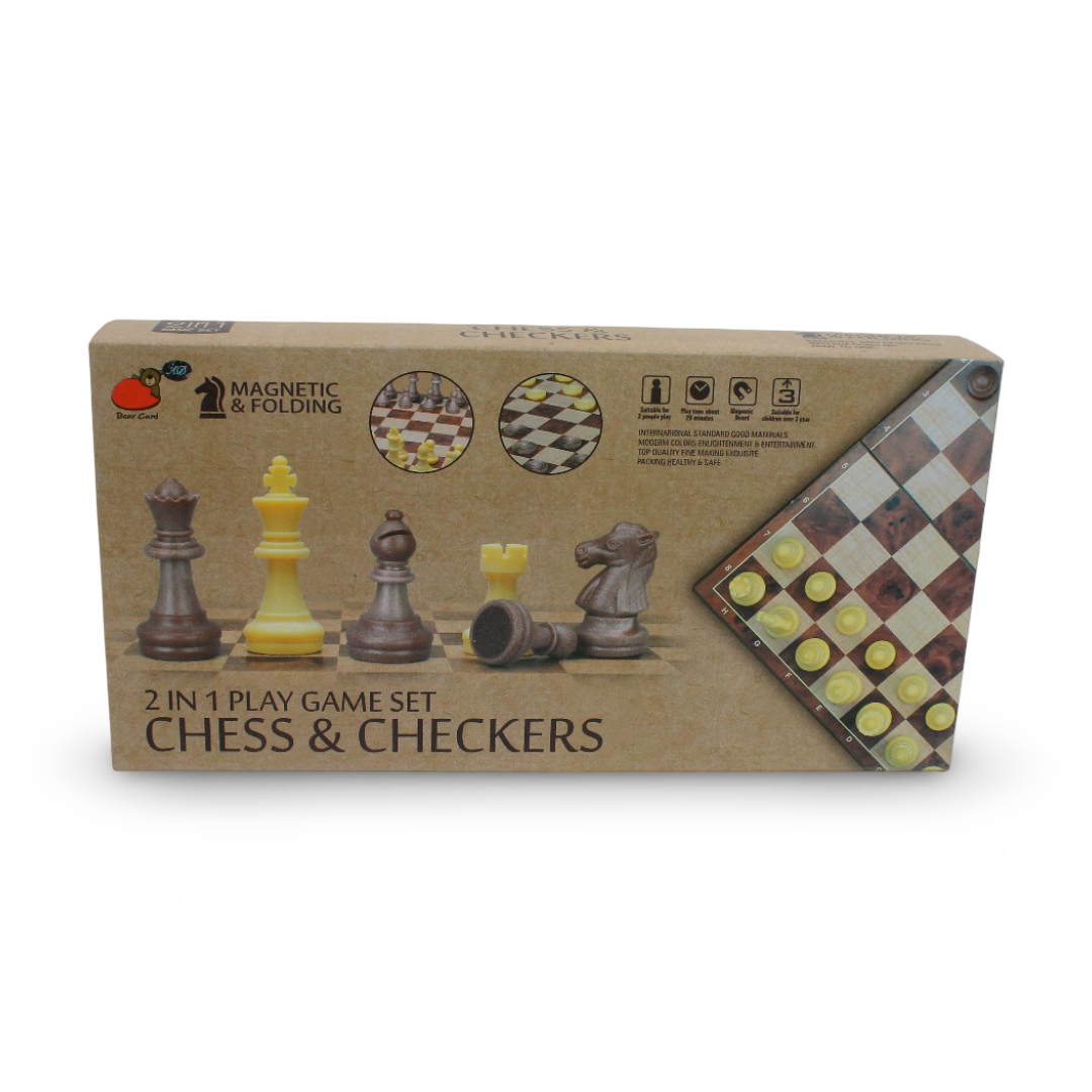 Magnetic & Folding 2 in 1 Chess and Checkers Set - Toys - Egypt