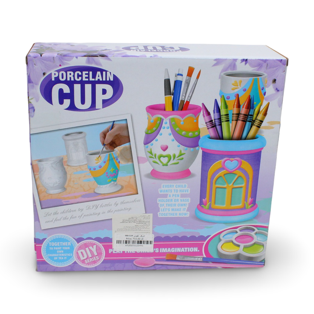 Xingxing Yuan DIY Porcelain Cup and Vase Painting Set – 9 Pcs