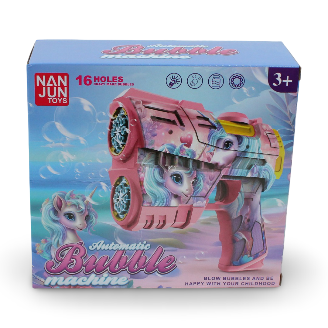 Nan Jun Crazy Make Bubbles 16 Holes Automatic Bubble Gun Toy - Toys