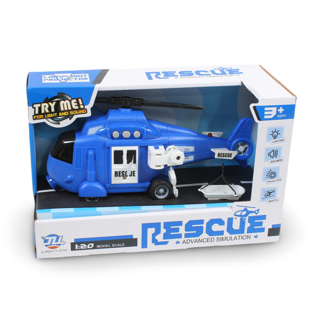 Rescue Helicopter (Light & Sound) – Blue - Toys - Egypt
