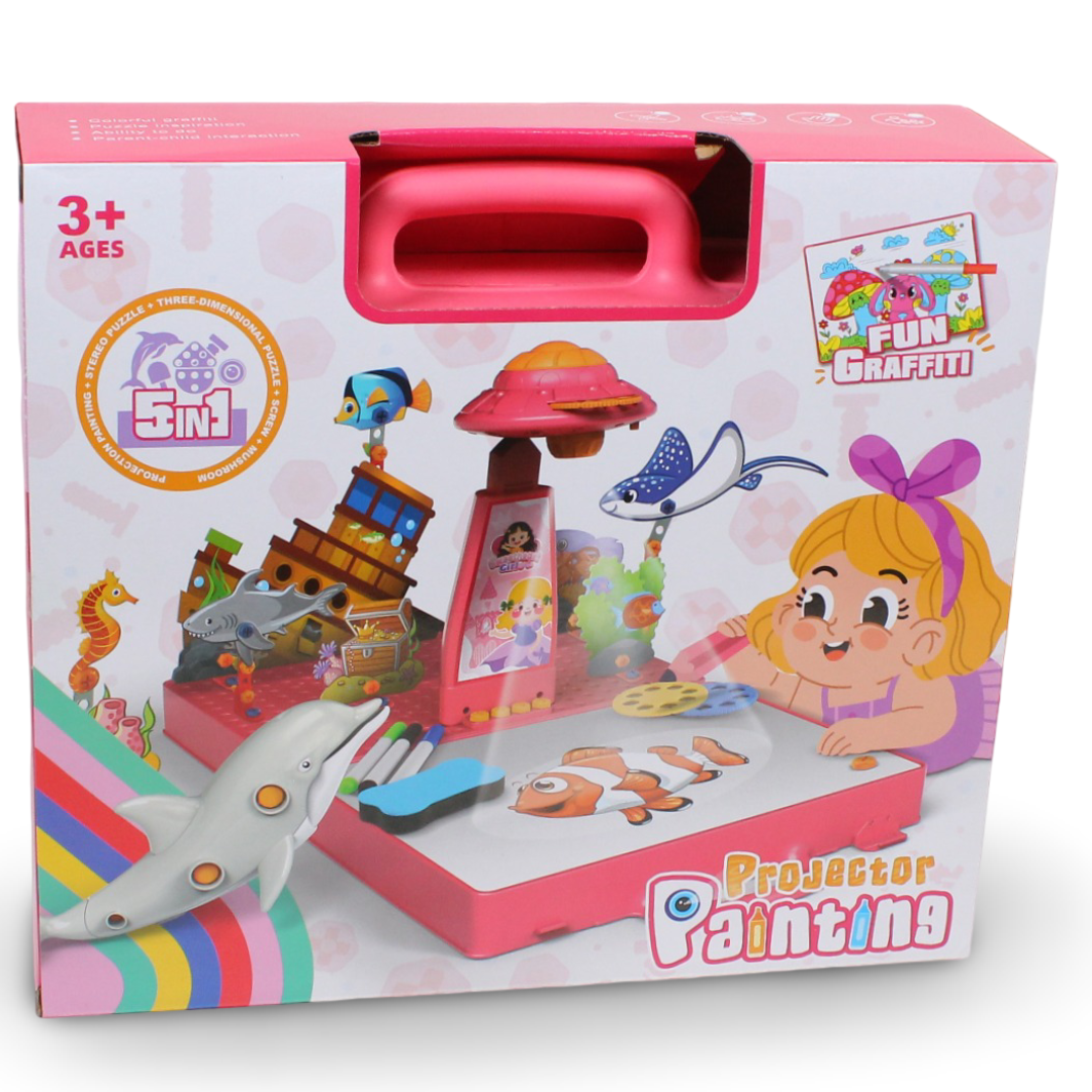 Fun Graffiti Projector Painting Set 5in1 (Girls) - Toys