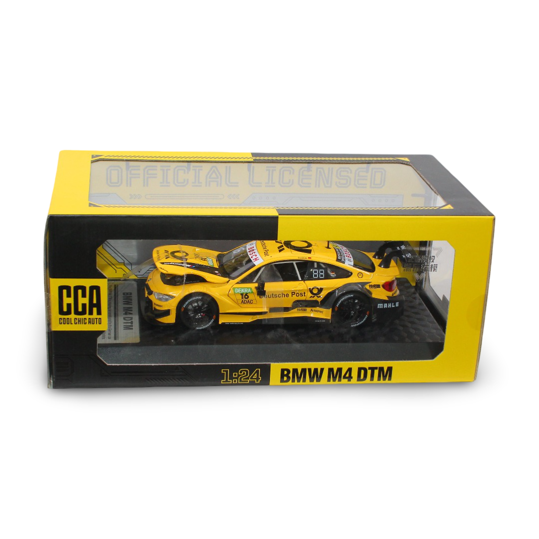 CCA 1:24 Scale Die-Cast BMW M4 DTM – Yellow - Toys