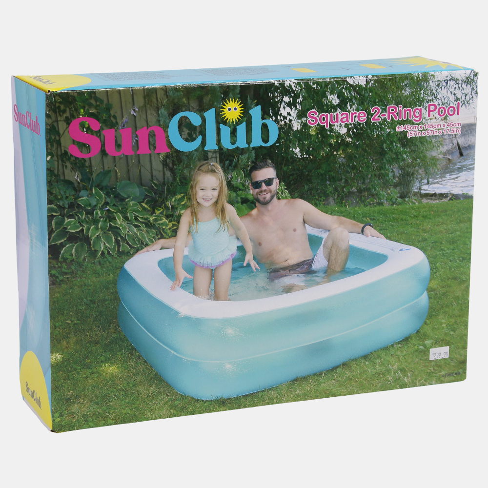 Mosaic Square 2-Ring Pool – Stylish Fun for Summer Play