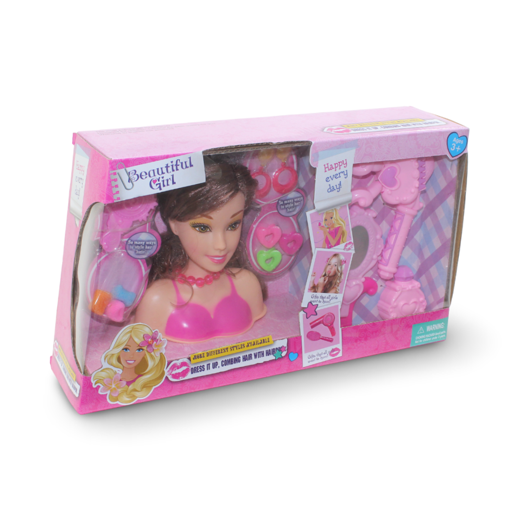 "Beautiful Girl" Styling Doll Head Toy Set (Doll Head + Accessories)