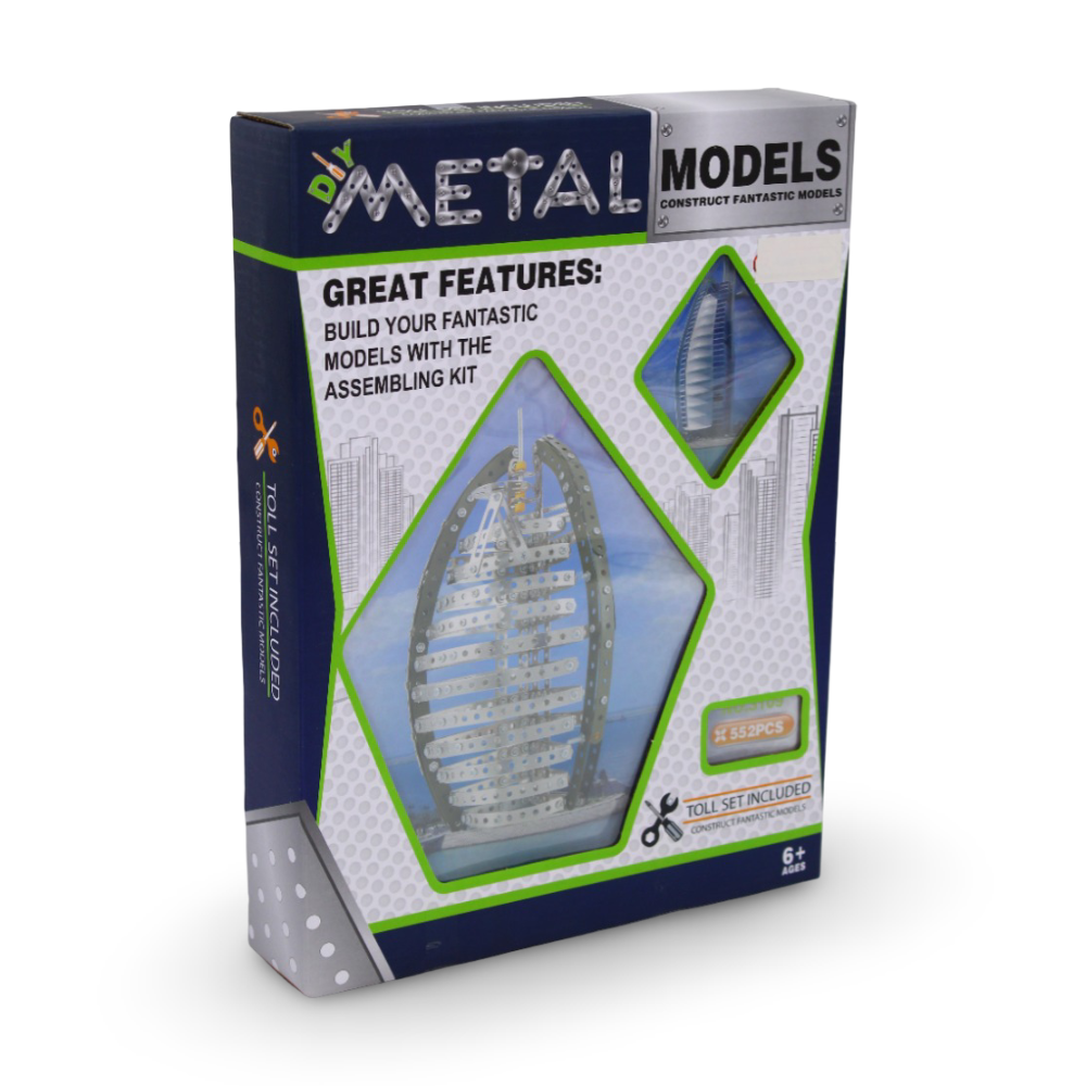 DIY Metal 3D Burj Al Arab Hotel Model Kit – 552 Pcs