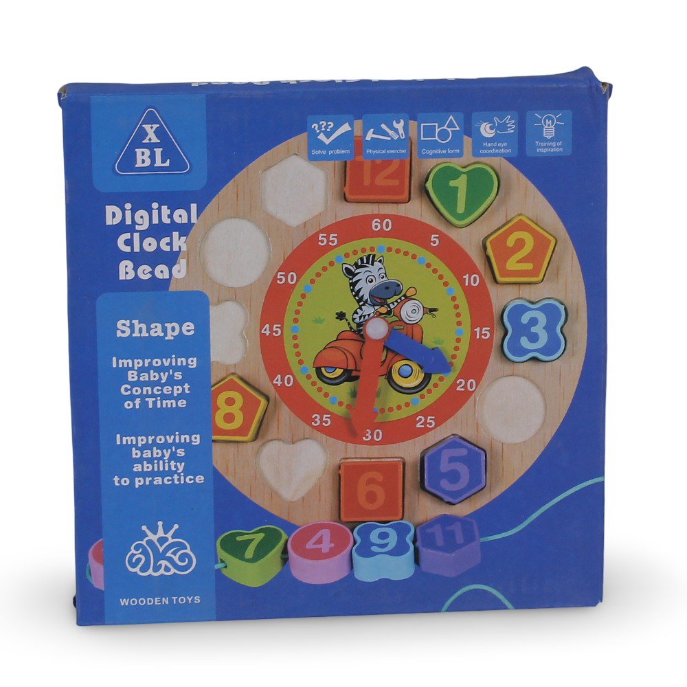 Animals Wooden Digital Clock Bead