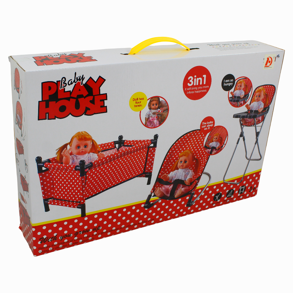 3-in-1 Baby Play House – Red