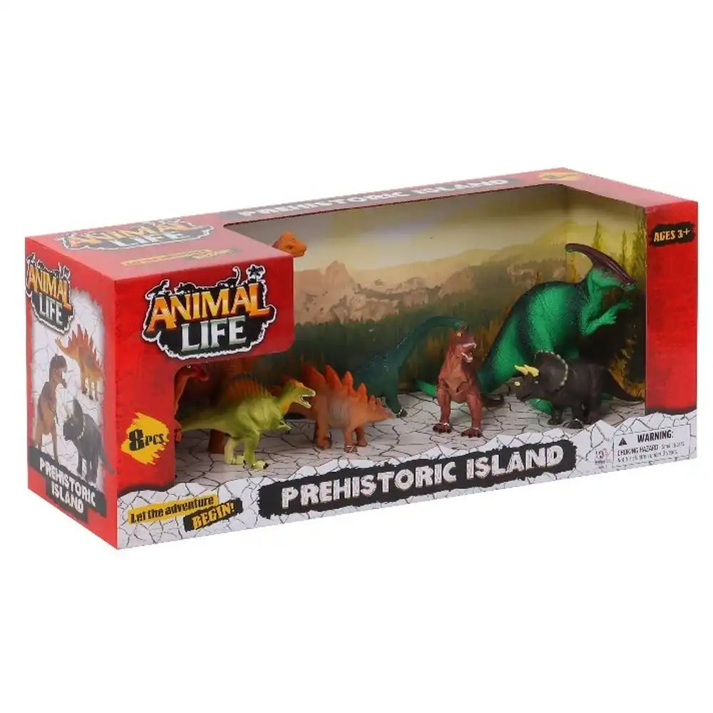 Animal Life Prehistoric Island Dinosaurs - 8 Pcs