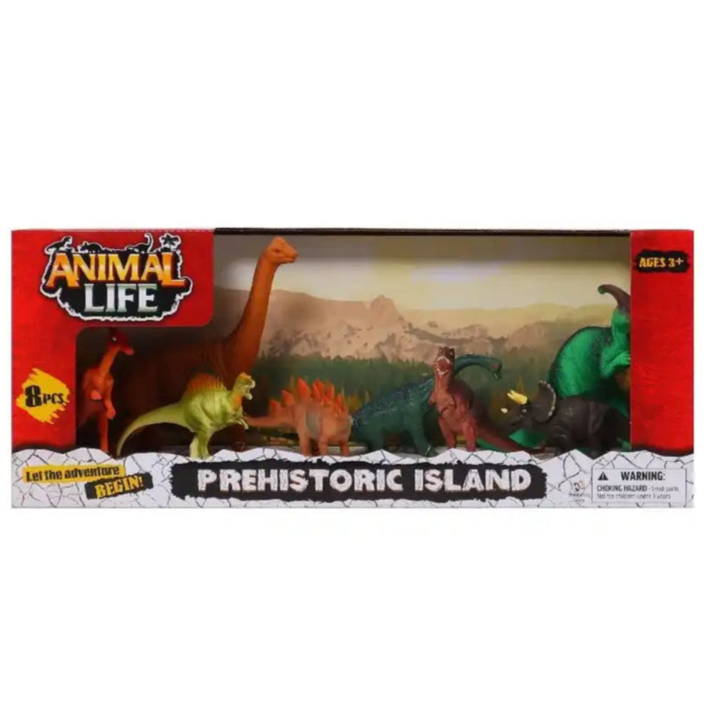 Animal Life Prehistoric Island Dinosaurs - 8 Pcs