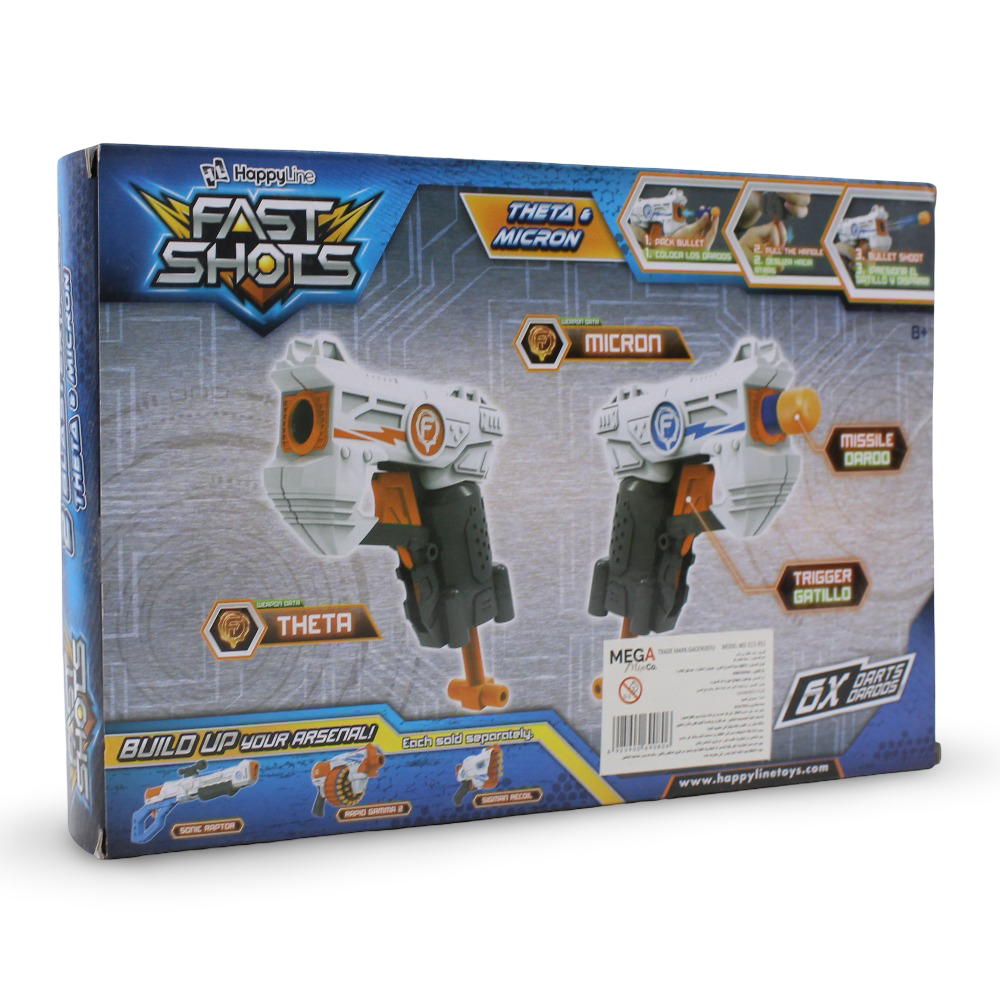 Fast Shots 2 Blaster Pack – Dual Foam Launchers with 6 Soft Darts