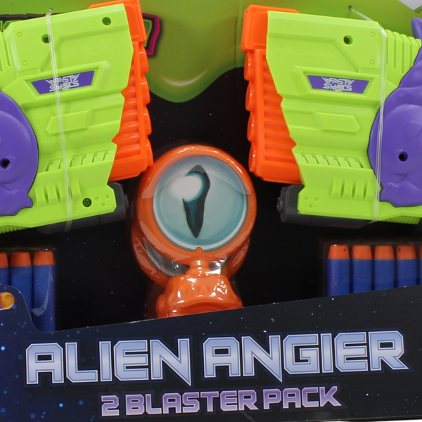 Fast Shots Foam Launcher Set – Alien Angier 2 Blaster Pack with 16 Darts