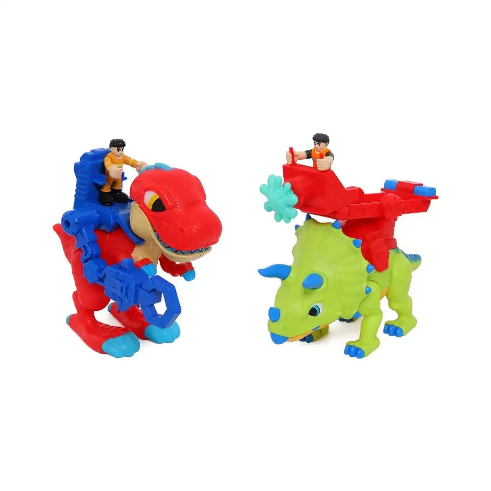Happy Line Dino Troop Kids Triceraptor and T-Rex with Sound