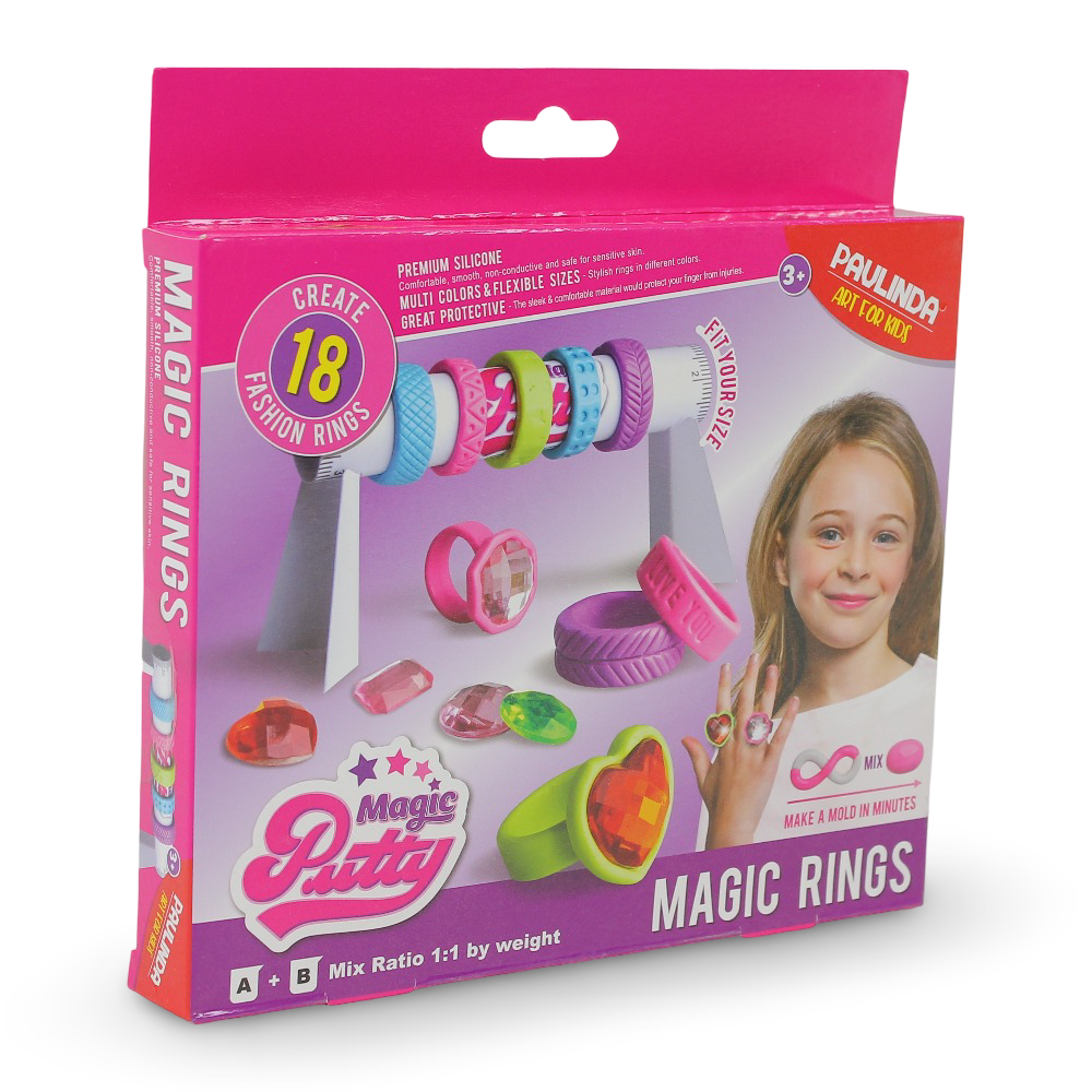 Magic Rings DIY Craft Set – Create 18 Fashion Rings - Toys - OKO