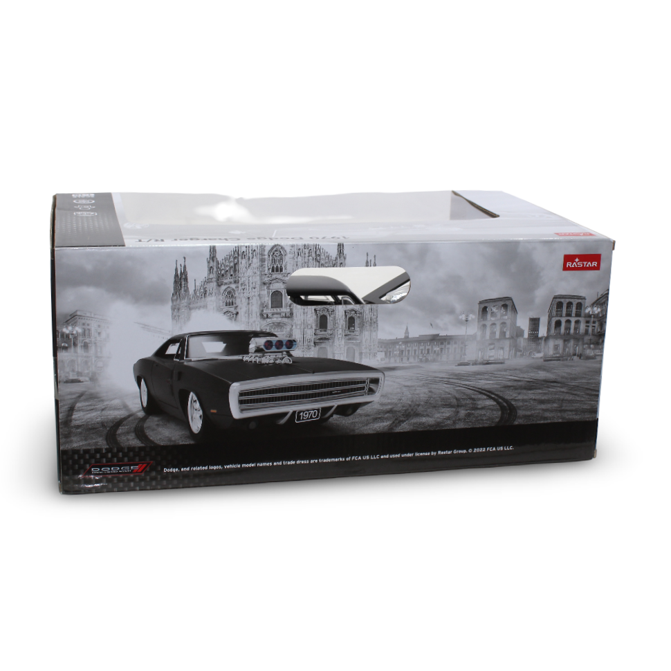 Rastar 1970 Dodge Charger 1:16 Scale with Remote Control – Black