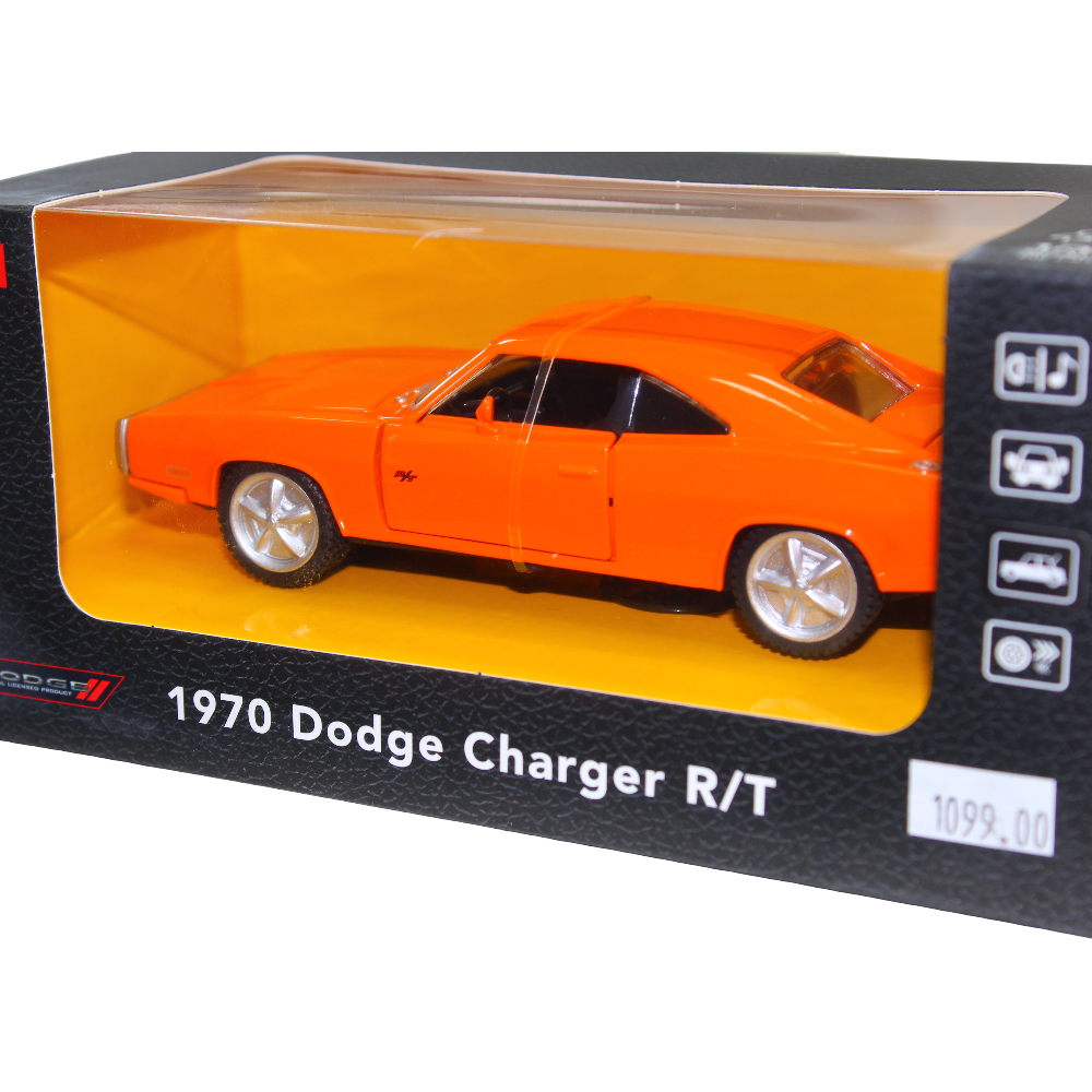 Rastar Die-Cast 1970 Dodge Charger R/T – 1:36 Scale Model Car (Orange)