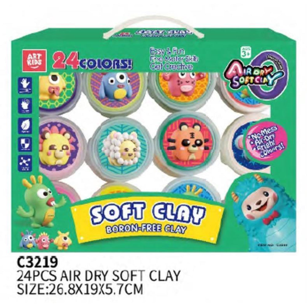 Art Kids Air Dry Soft Clay - 24 Colors