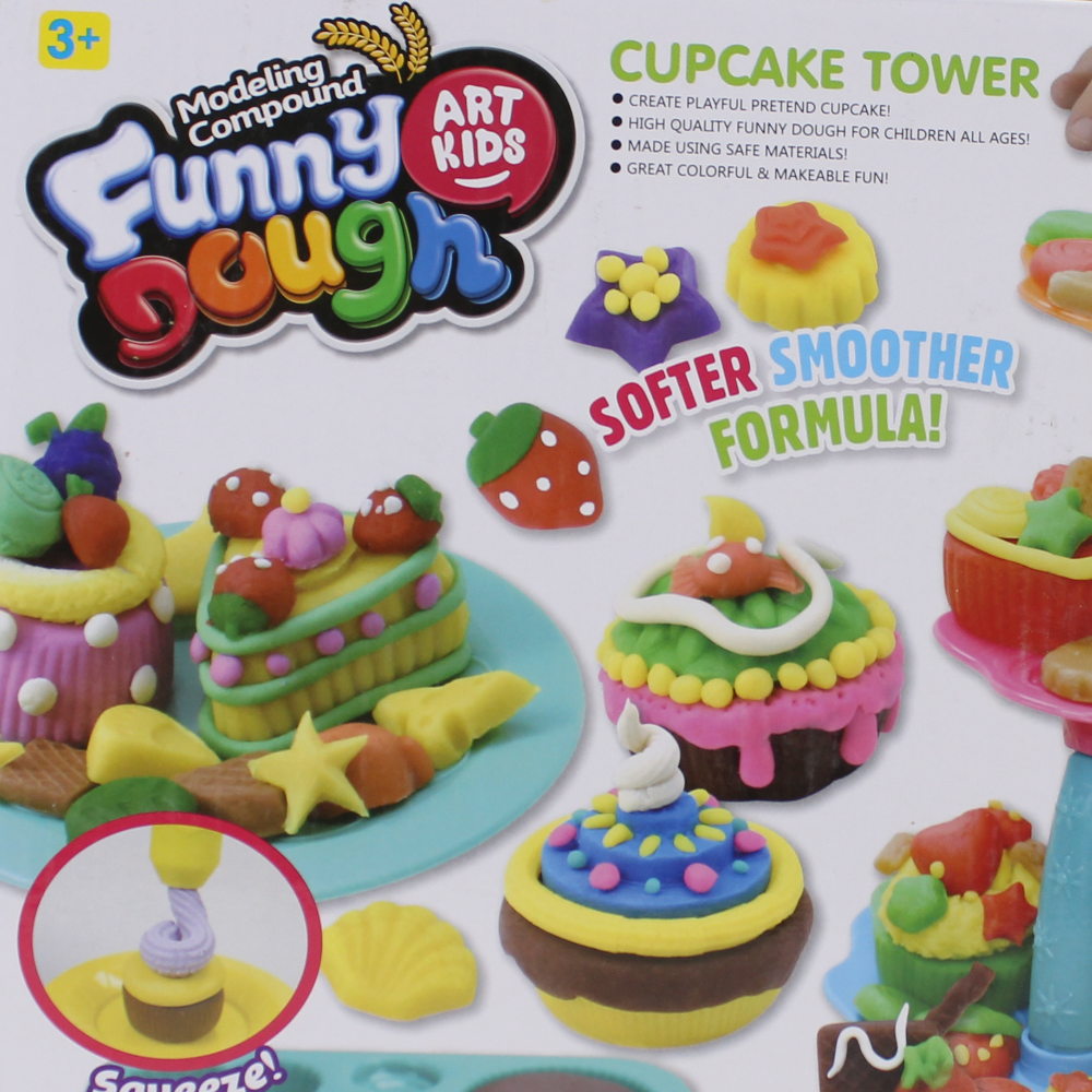 Art Kids Funny Dough Cupcake Tower Modeling Compound Set