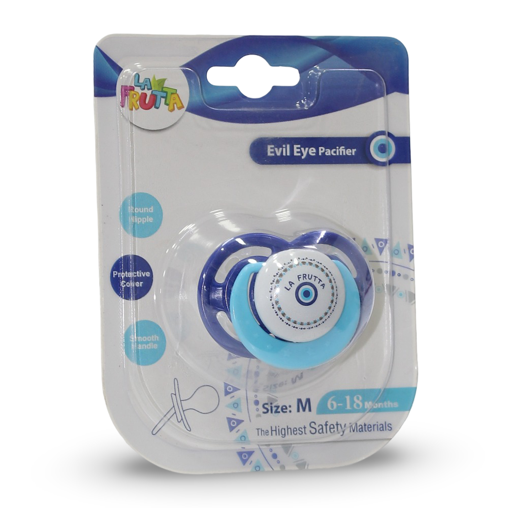 La Frutta Round Pacifier with Protective Cover – Blue (6-18m)