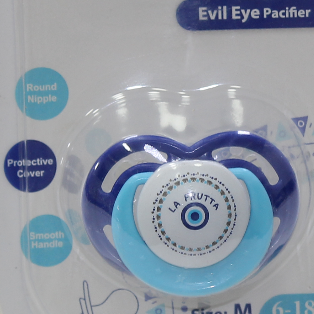 La Frutta Round Pacifier with Protective Cover – Blue (6-18m)